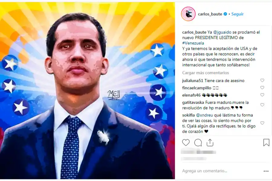 Montaner, Edgar Ramírez y Miguel Bosé: los famosos que apoyan a Guaidó
