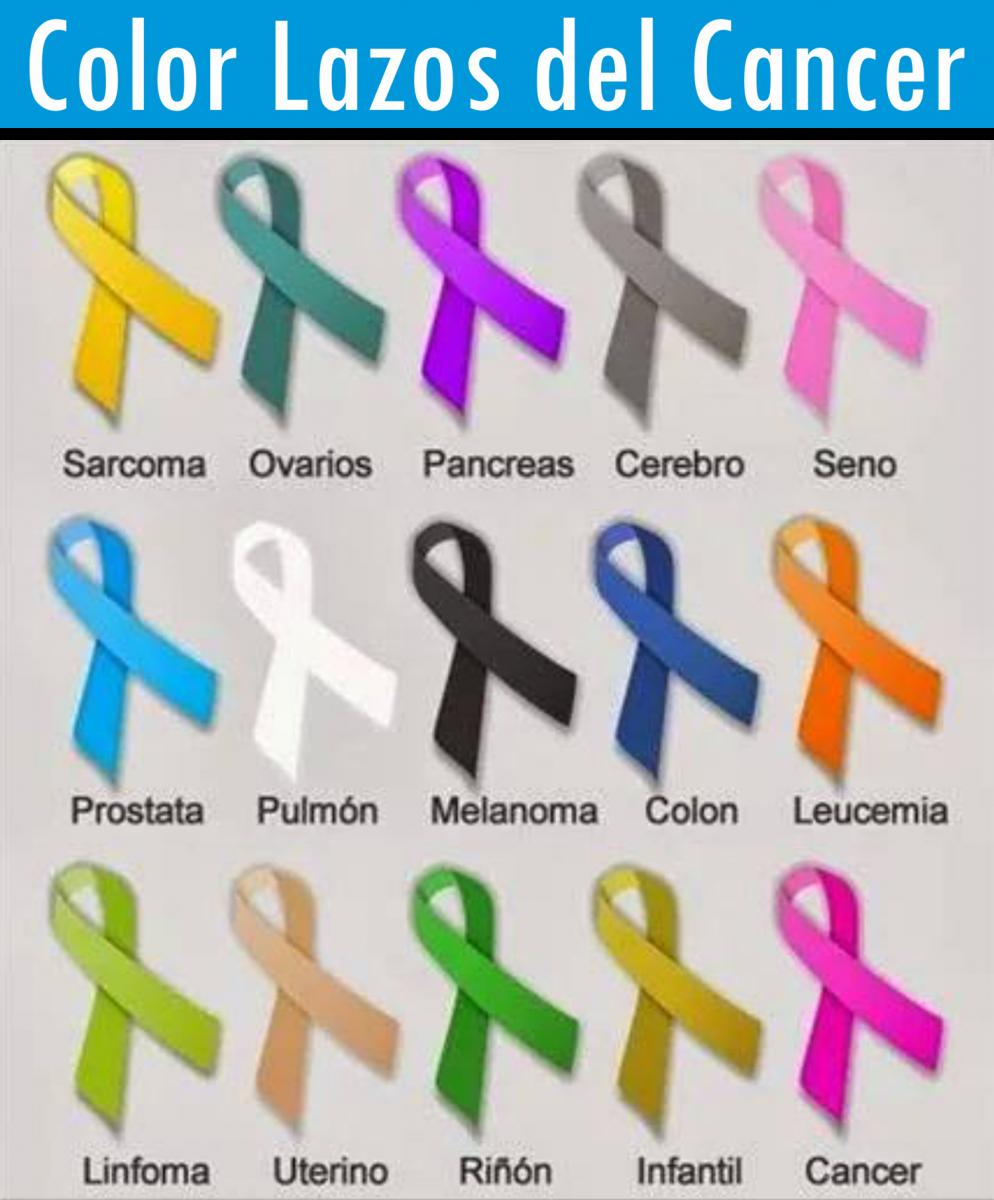 LAZO SEGÚN EL COLOR. Los distintos colores representas los distintos tipos de cáncer. 