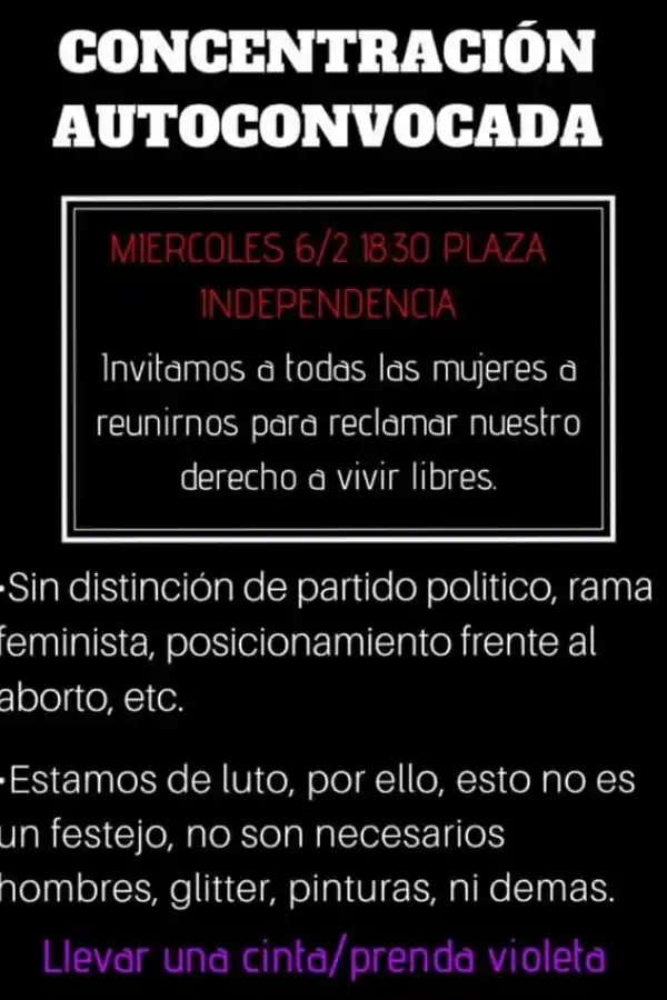 Mujeres de luto convocan a una marcha contra los femicidios