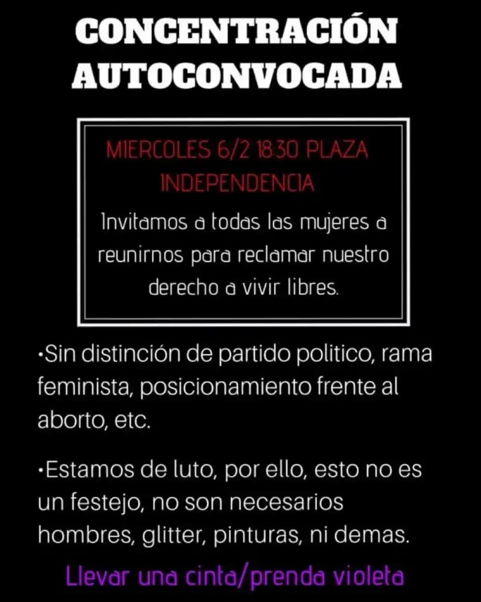 Mujeres de luto convocan a una marcha contra los femicidios