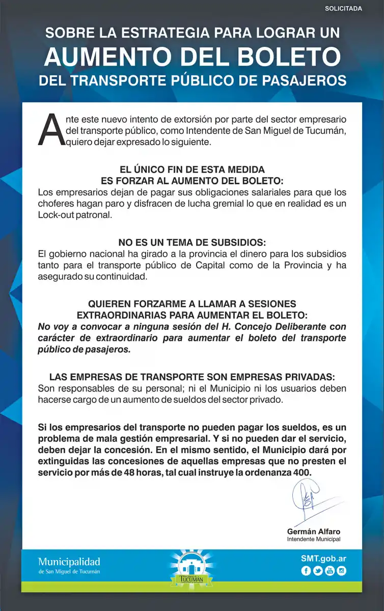 Qué dice la ordenanza 400 con la que Alfaro advirtió a los empresarios