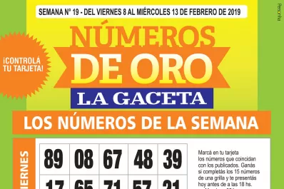 La grilla completa de los Números de Oro de LA GACETA