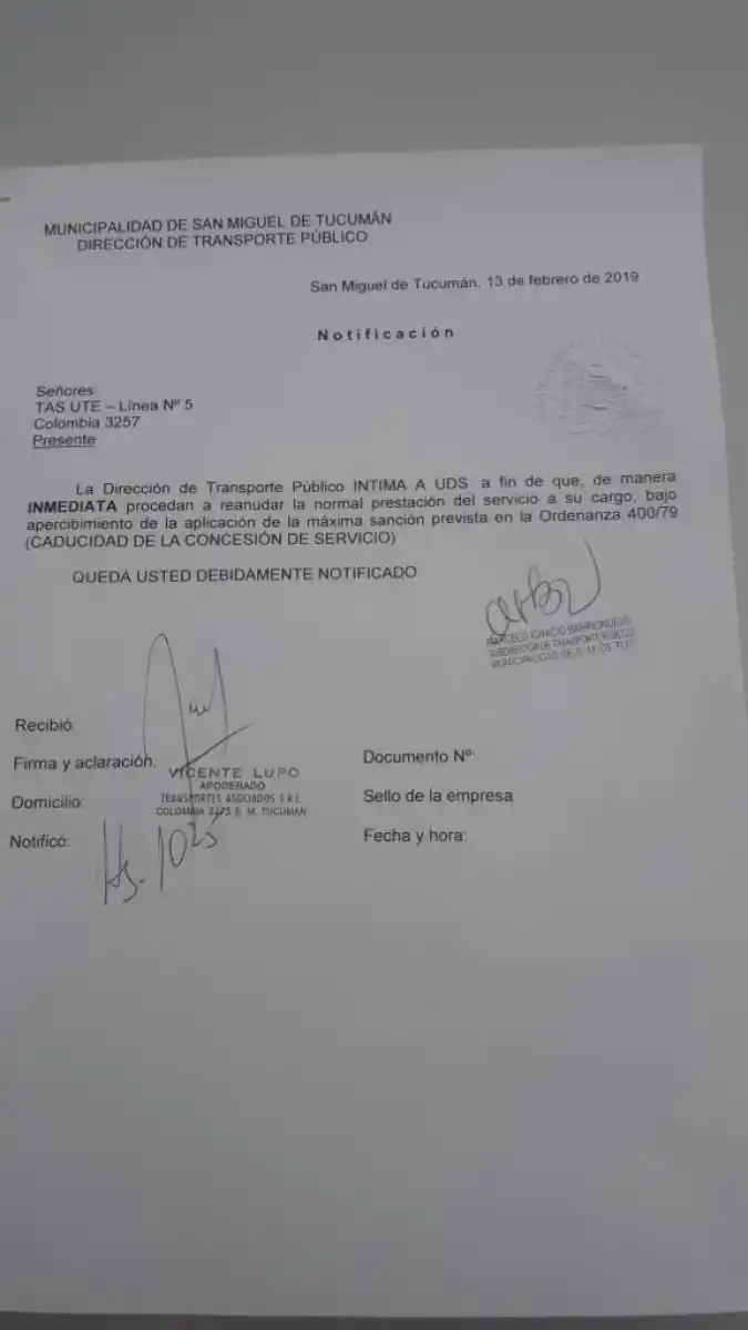 Segundo día de paro: el municipio intima a las empresas a prestar el servicio