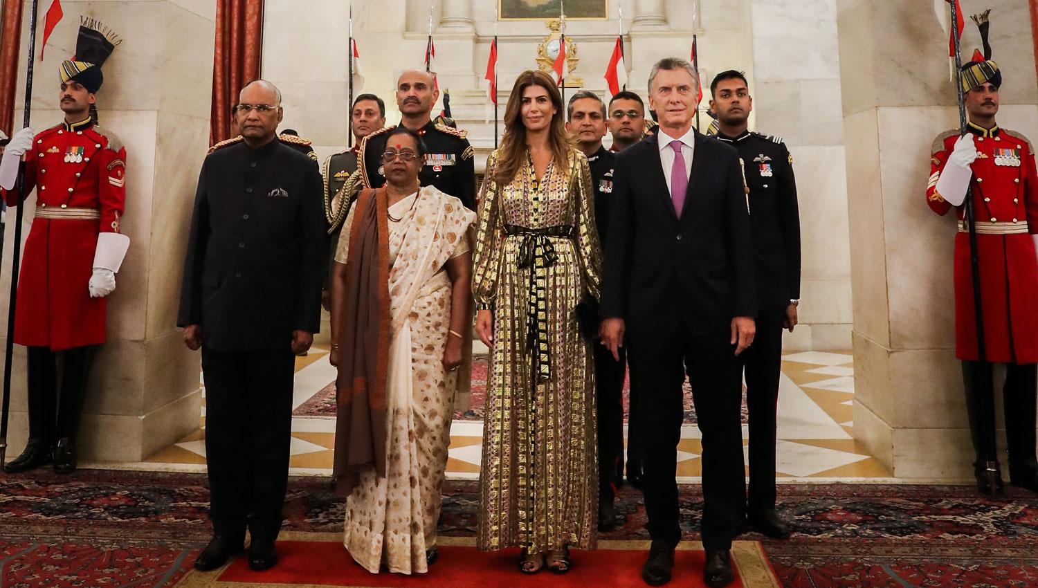 NUEVA DELHI. El presidente Mauricio Macri se reunió con el presidente de la India, Ram Nath Kovin, en el Palacio Rashtrapati Bhavan.