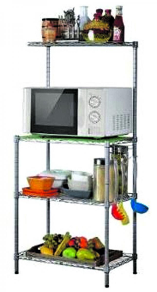 Mueble porta microondas y grill, organizador rack de cocina.