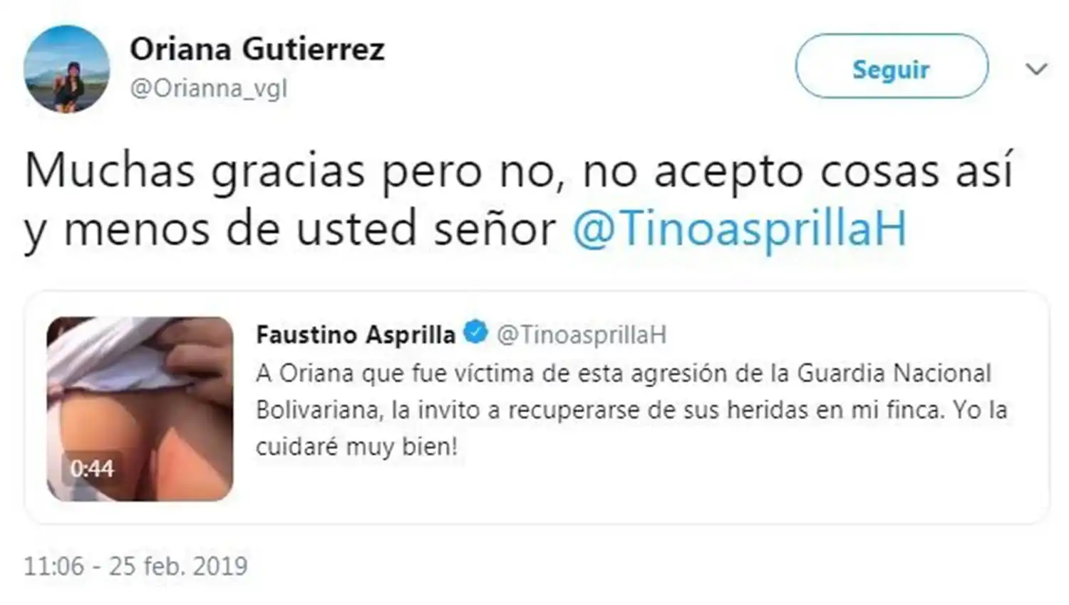 Una venezolana se levantó la remera para denunciar que le dispararon y viralizaron sus senos