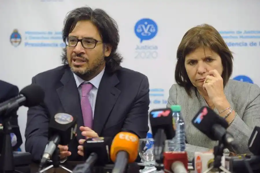 MINISTROS. Patricia Bullrich de Seguridad y Germán Garavano de Justicia, dieron hace diez días los lineamientos principales del texto.
