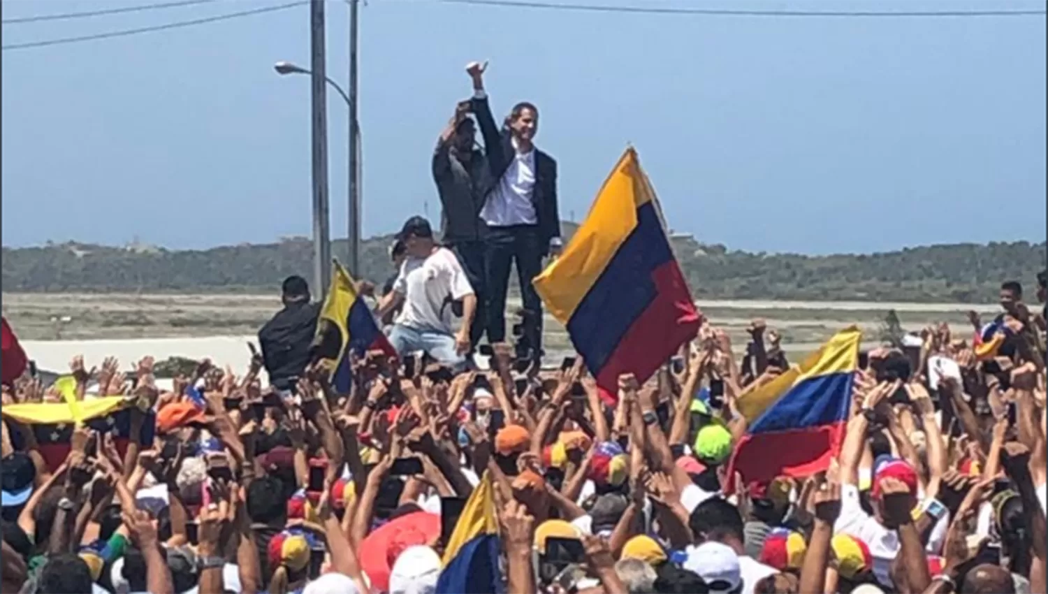 Juan Guaidó, tras su llegada a Venezuela hoy.