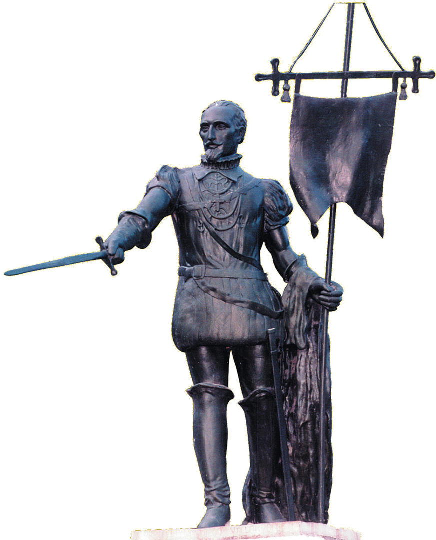 DIEGO DE VILLARROEL. El fundador de la ciudad, en una estatua de Juan Carlos Iramain.