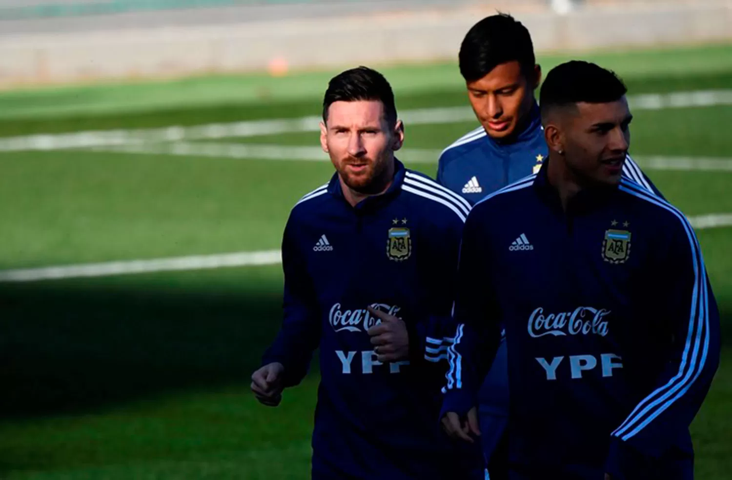 DE NUEVO EL 10. Messi ya se entrena con la Selección Argentina.
