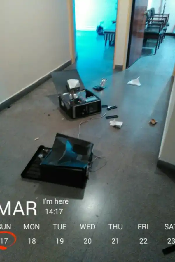 LAS SECUELAS. Los ladrones provocaron daños en las oficinas. 