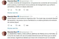 Macri: “la Argentina tiene la mayor libertad de prensa de su historia”