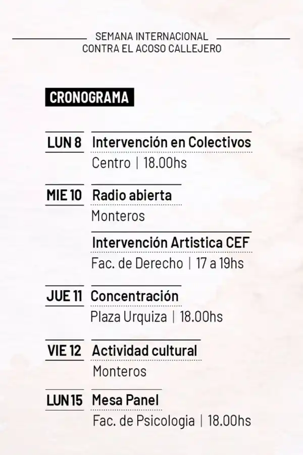 No es piropo: comenzó la semana contra el acoso callejero y Tucumán se suma a la lucha