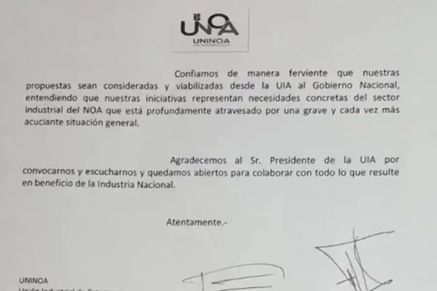 Industriales del NOA reclaman seis medidas urgentes al Gobierno