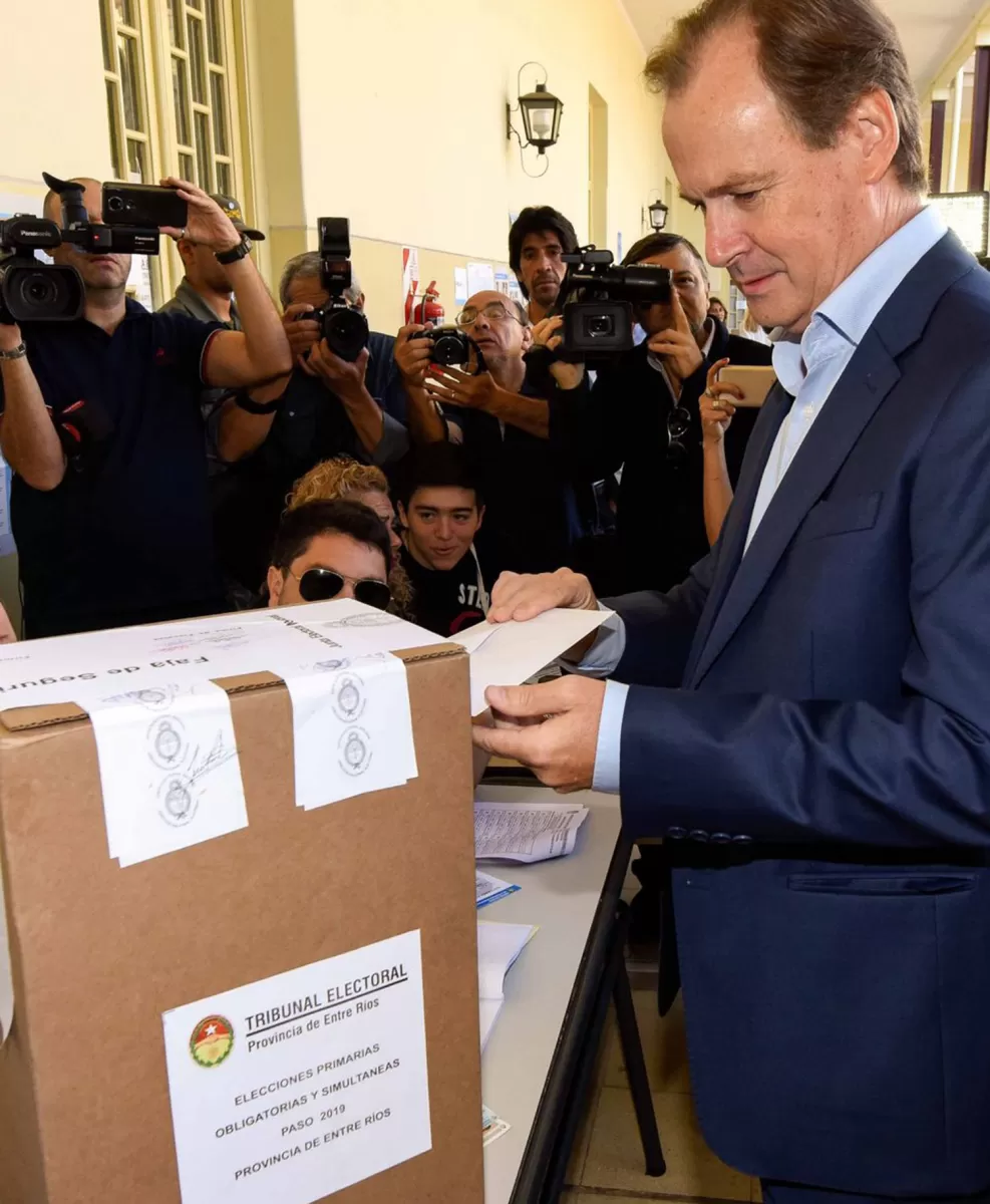 TRANQUILO Y CONFIADO. Bordet, gobernador y candidato, se perfila como ganador en las Paso y favorito en la reelección.