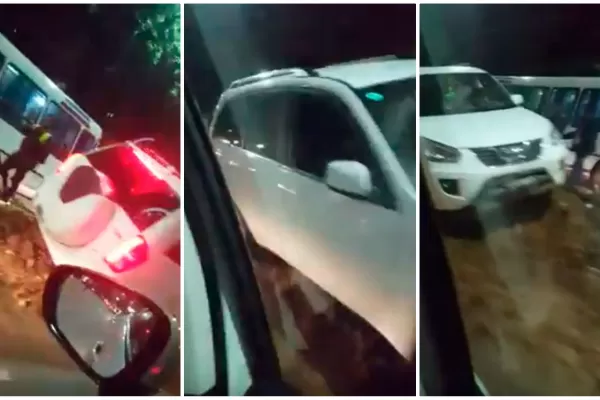 No la vio: una conductora se subió a una montaña de tierra en la avenida Salta