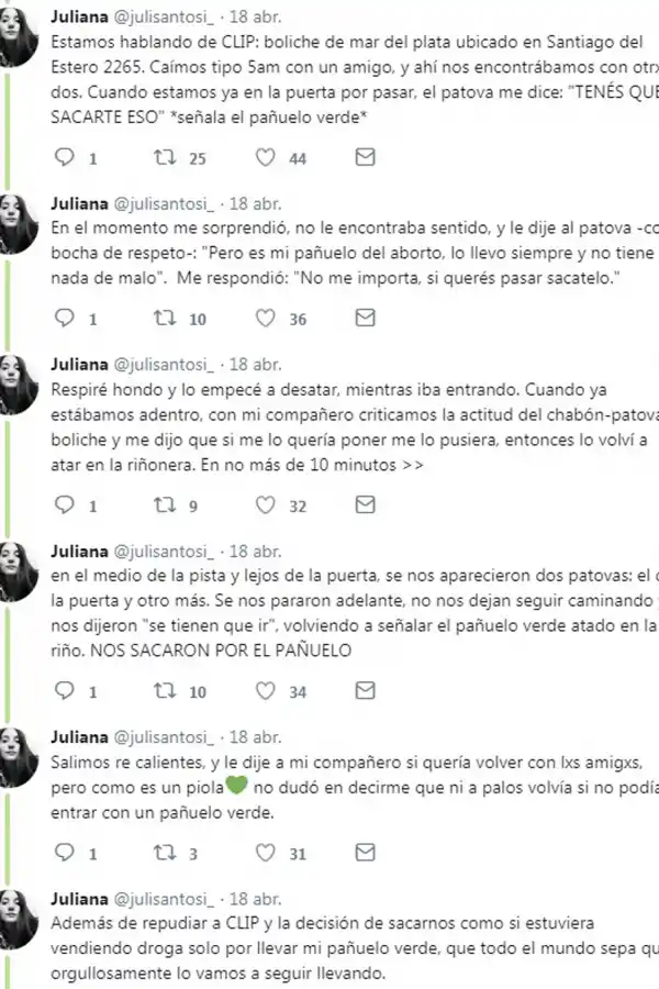 Echaron a una joven del boliche por usar el pañuelo verde