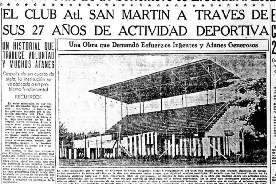 DOS CANCHAS.El “santo” tucumano tuvo dos estadios y se vio obligado a vender uno para poder pagar ciertas deudas que venía acumulando.