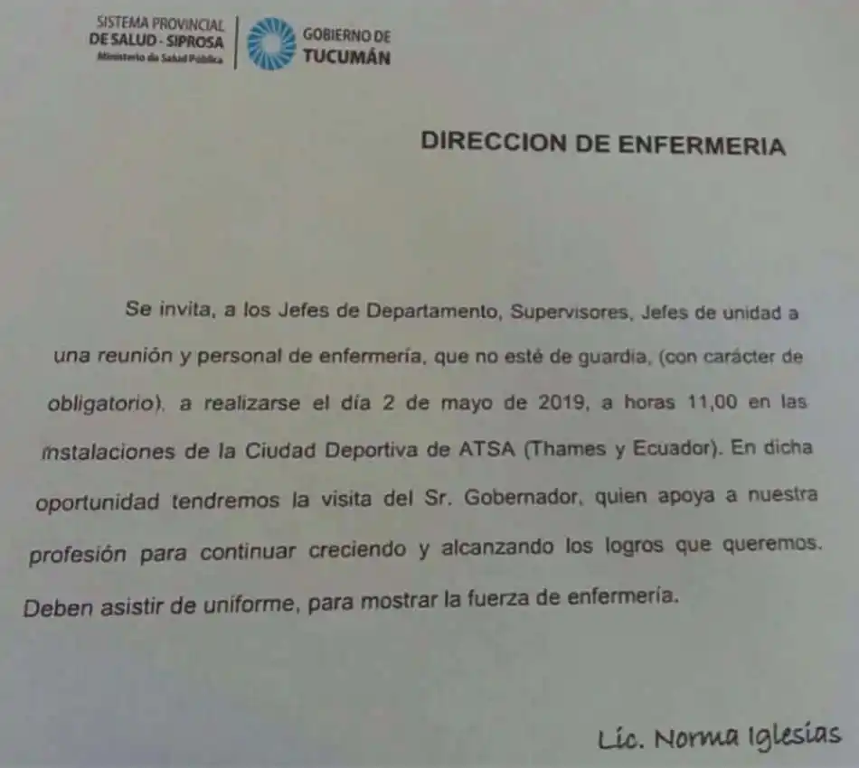 Obligan a funcionarios y empleados de Salud a participar de un acto político
