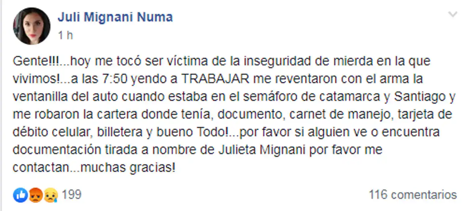 Iba a trabajar, le reventaron los vidrios del auto con un arma y le robaron todo