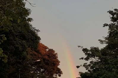 Pese a la lluvia, el sur tucumano amaneció pintado por un arco iris