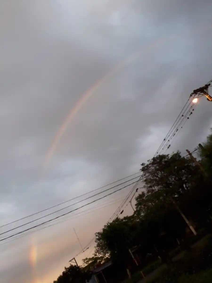Pese a la lluvia, el sur tucumano amaneció pintado por un arco iris
