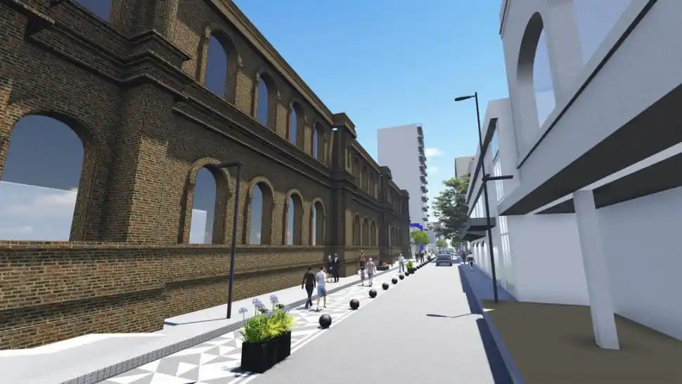 LA MISMA CUADRA. Así quedará en una semana, según el proyecto.  