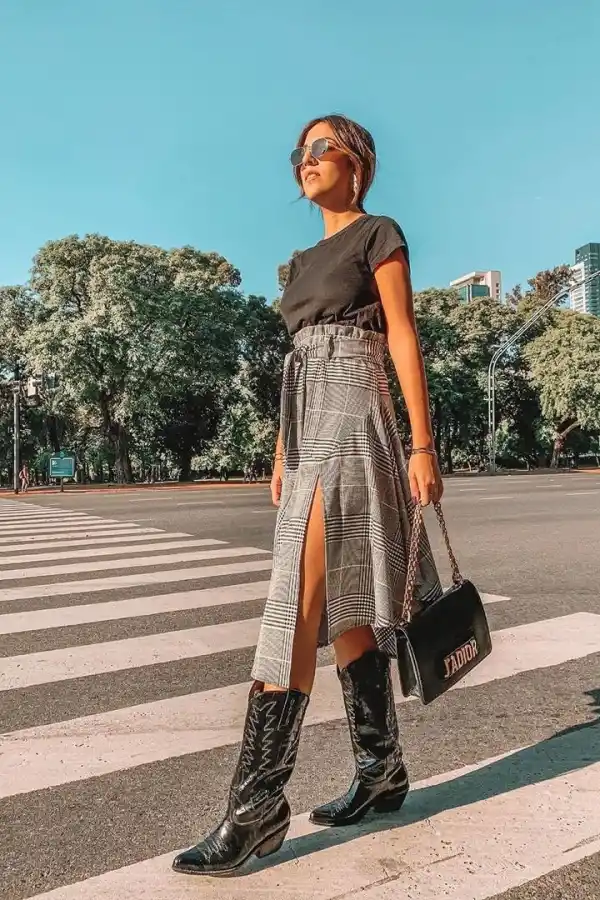 POLLERA PRÍNCIPE DE GALES Y TEXANAS. Flor Sosa (Catamarca) / @florsosadd