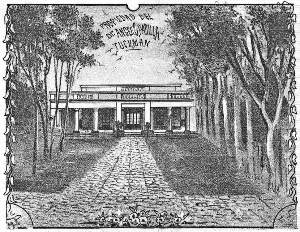 FINCA “SAN ALBERTO”. La “sala” de la propiedad rural del doctor Padilla, en un dibujo de 1892