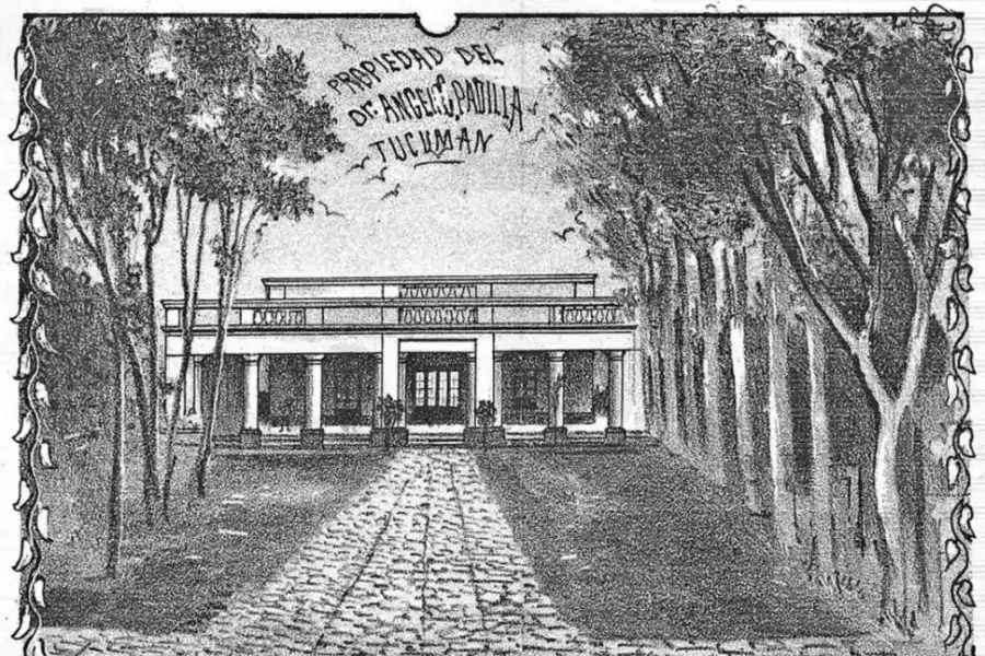 FINCA “SAN ALBERTO”. La “sala” de la propiedad rural del doctor Padilla, en un dibujo de 1892