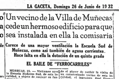 Villa Muñecas, una localidad que en 1932 estaba bastante alejada de San Miguel de Tucumán