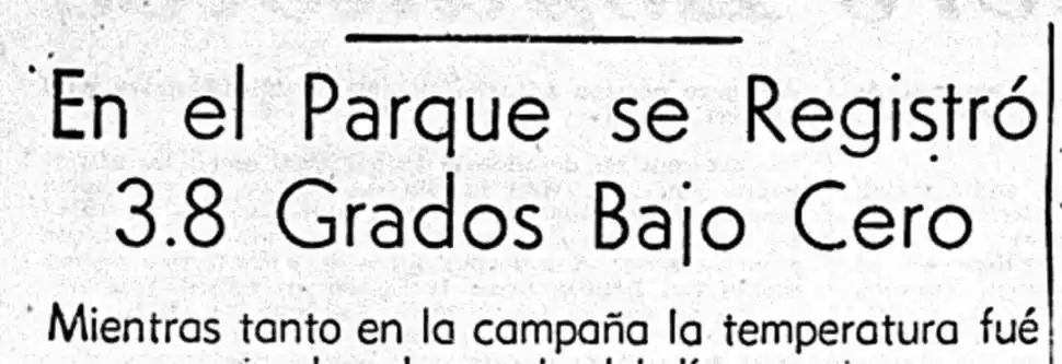 FRÍO INTENSO. La oficina meteorológica del parque informaba que las temperaturas se iban a mantener en valores muy bajos por varias jornadas. 