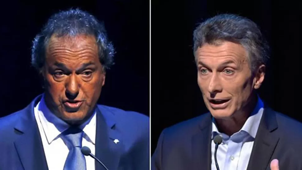 El debate presidencial de 2015, entre Macri y Scioli.