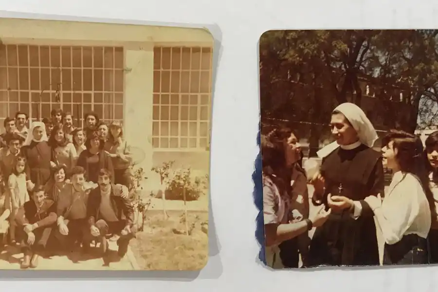 Nélida y sus compañeras y docentes de religión.