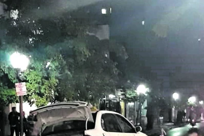 Dañó los mojones en 25 de Mayo al 300