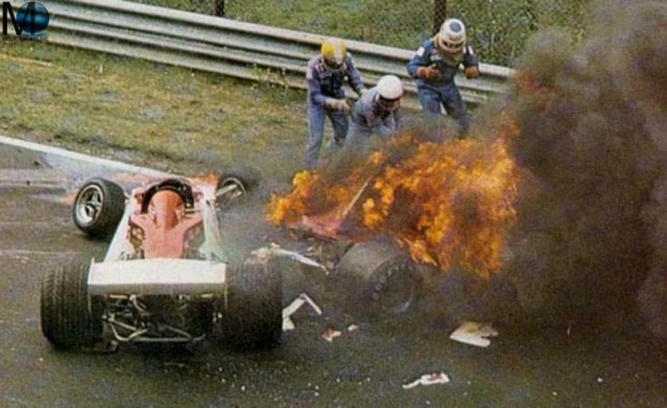 EN LLAMAS. El accidente en Nurburgring cambió para siempre la vida de Lauda. 