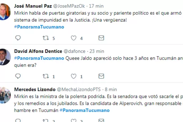 Los candidatos a la vicegobernación hicieron que Panorama Tucumano sea tendencia