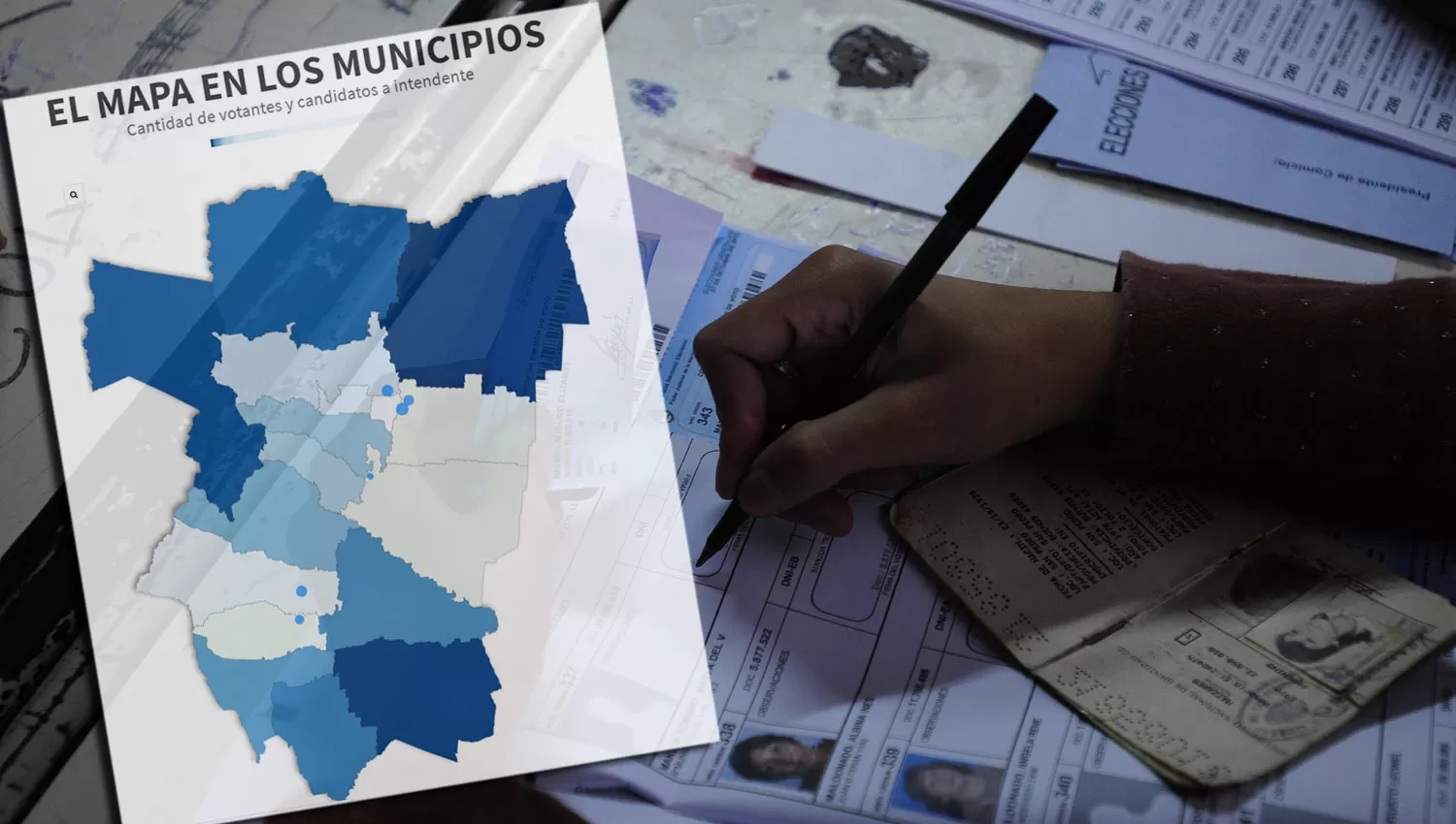 EL MAPA EN LOS MUNICIPIOS. Cantidad de votantes y candidatos a intendente.