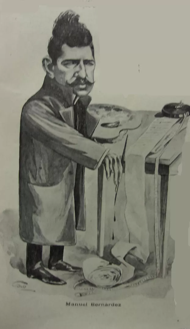 MANUEL BERNÁRDEZ. En una caricatura de Cao, en “Caras y Caretas” de 1910. 