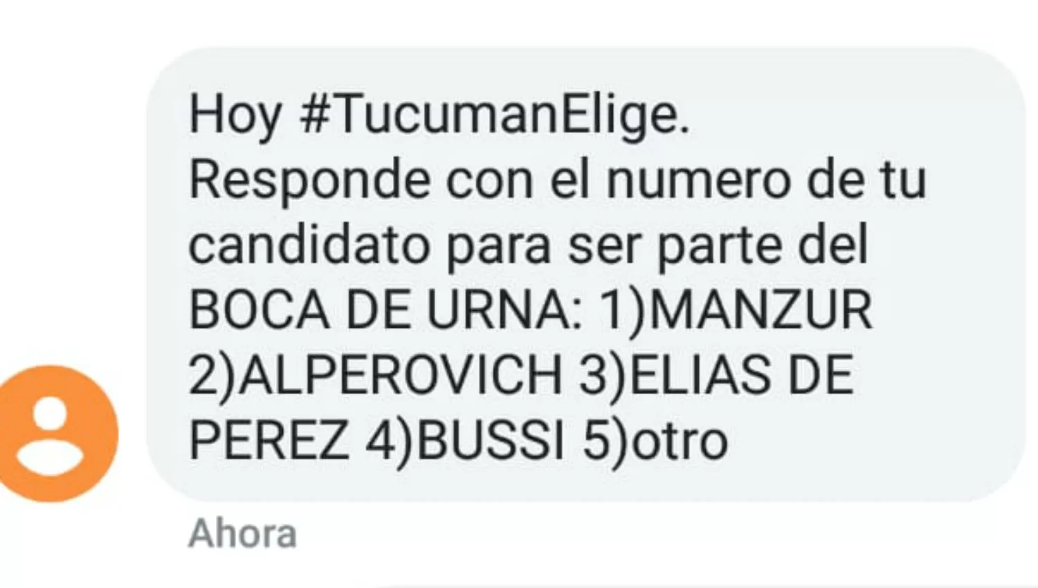 Un raro mensaje de texto invadió los teléfonos de los votantes en Tucumán