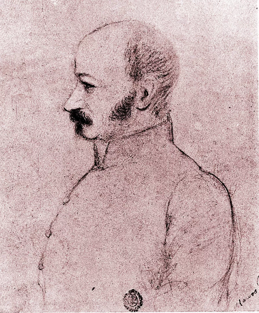 MARCOS PAZ. El gobernador de Tucumán de 1858 a 1860, en un dibujo de Ignacio Baz. 
