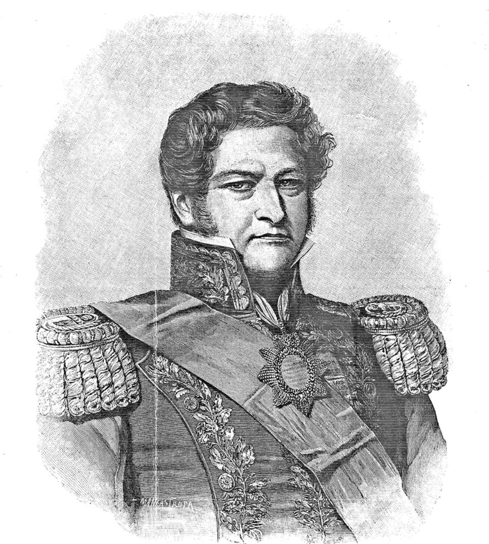 JUAN MANUEL DE ROSAS. Su largo y recio mando fue cancelado en la batalla de Caseros.-