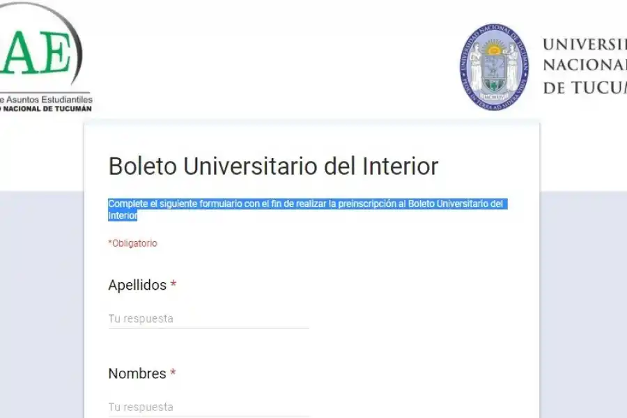 Habilitan el sistema para la preinscripción del Boleto Universitario del Interior