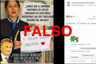 Es falso que el Gobierno suspendió los vuelos de Aerolíneas que trasladan órganos del Incucai