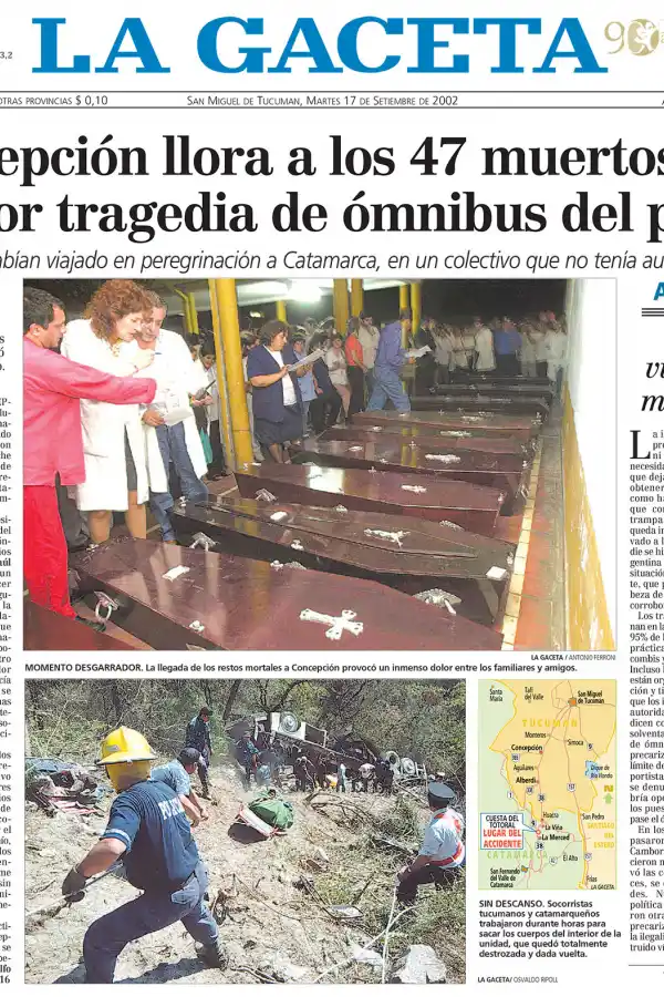 Otros accidentes de colectivos que enlutaron a Tucumán 