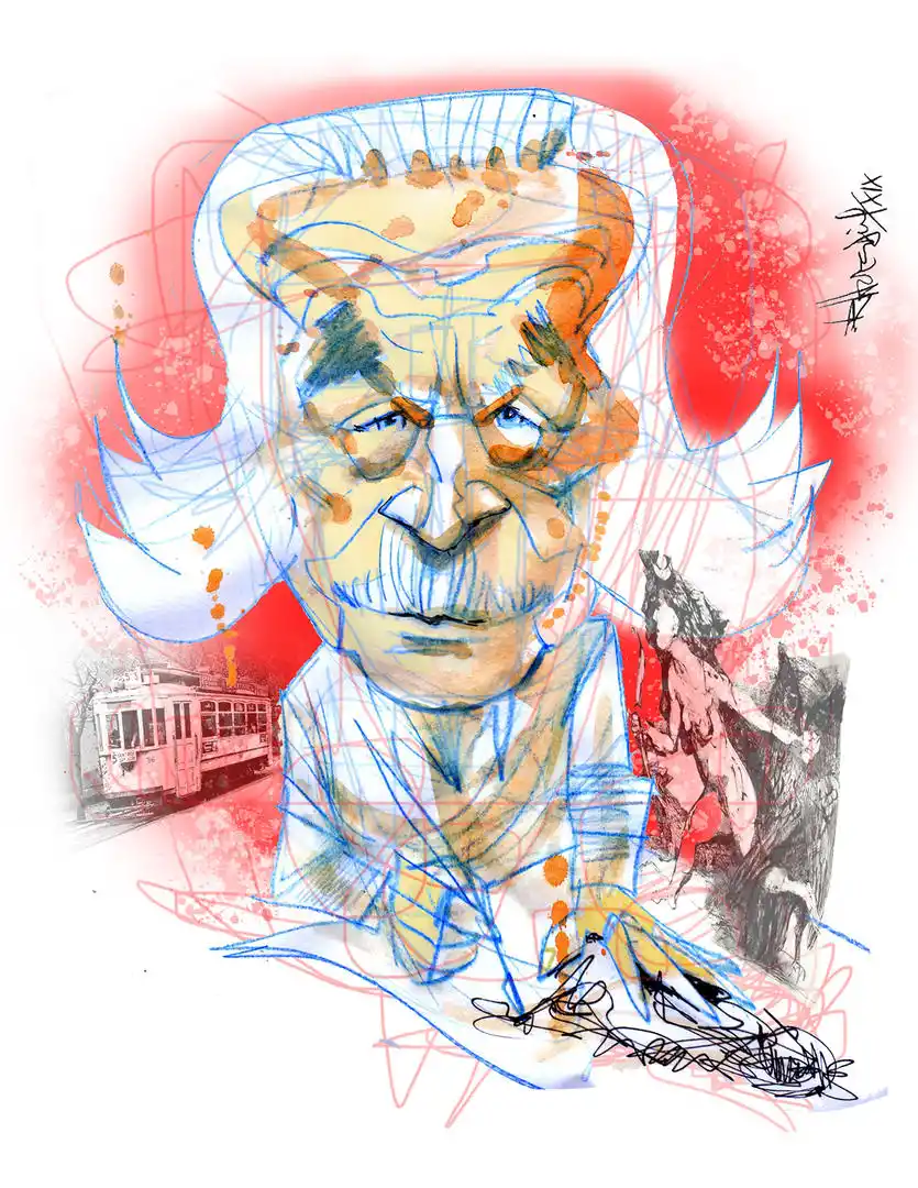 EL MÚSICO. Uno de los dibujos de Lajos Szalay que integran la monografía que la Universidad Nacional de Tucumán le publicó en 1954. 