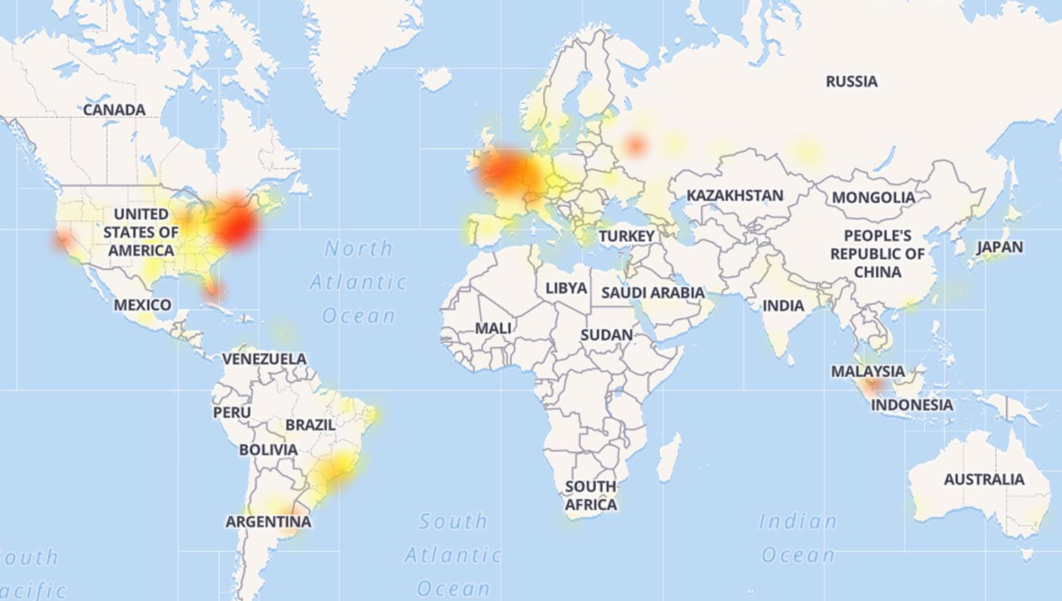 Mapa de los problemas experimentados por usuarios de Instagram