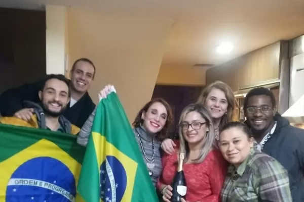 Festejaron y brindaron por el Brasil campeón de América