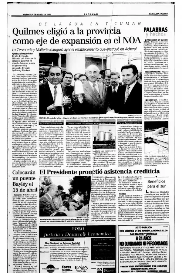 Tres visitas a Tucumán signadas por la crisis del país y las inundaciones