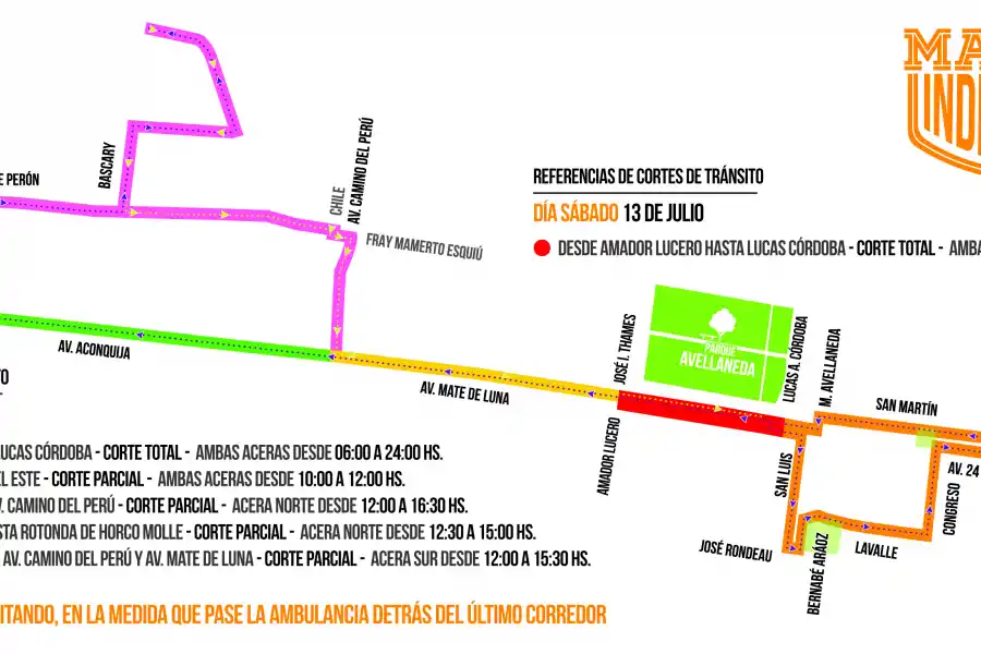 Que no te agarre desprevenido: estos son los cortes de tránsito por la “Maratón Independencia”